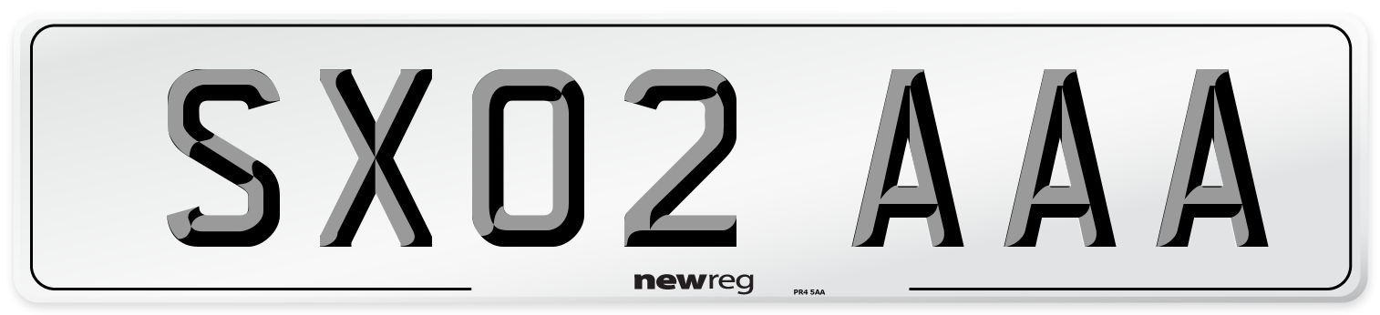 SX02 AAA Number Plate from New Reg